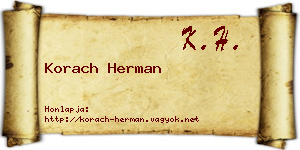 Korach Herman névjegykártya
