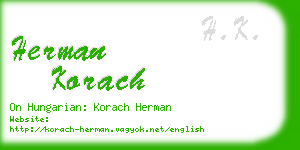herman korach business card